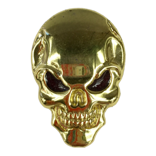 3D Metal Skull Decal Sticker - Gold