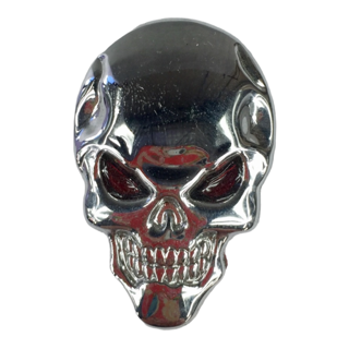 3D Metal Skull Decal Sticker - Silver