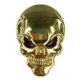 3D Metal Skull Decal Sticker