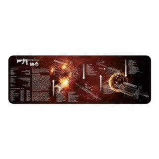 AR-15 Rifle Maintenance Mat with Parts Diagram - Space