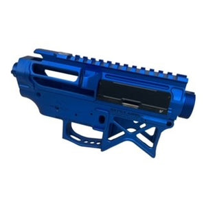 V2 M4 Receiver - M4 BAD556 SI - Battle Arms Development & Strike Industries CNC Upgrade V2 Gel Blaster Receiver - Blue with Black Accents