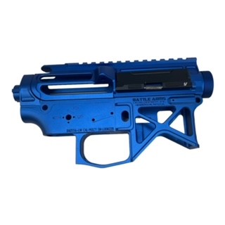 V2 M4 Receiver - M4 BAD556 SI - Battle Arms Development & Strike Industries CNC Upgrade V2 Gel Blaster Receiver - Blue with Black Accents