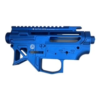 V2 M4 Receiver - M4 BAD556 SI - Battle Arms Development & Strike Industries CNC Upgrade V2 Gel Blaster Receiver - Blue with Black Accents