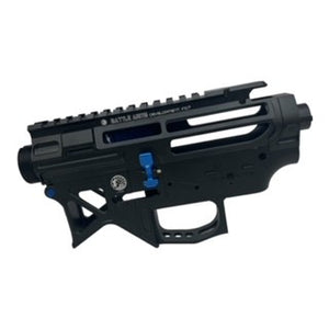 V2 M4 Receiver - M4 BAD556 SI - Battle Arms Development & Strike Industries CNC Upgrade V2 Gel Blaster Receiver - Black with Blue Accents