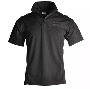 Short Sleeve Military Tactical Shirt - Black