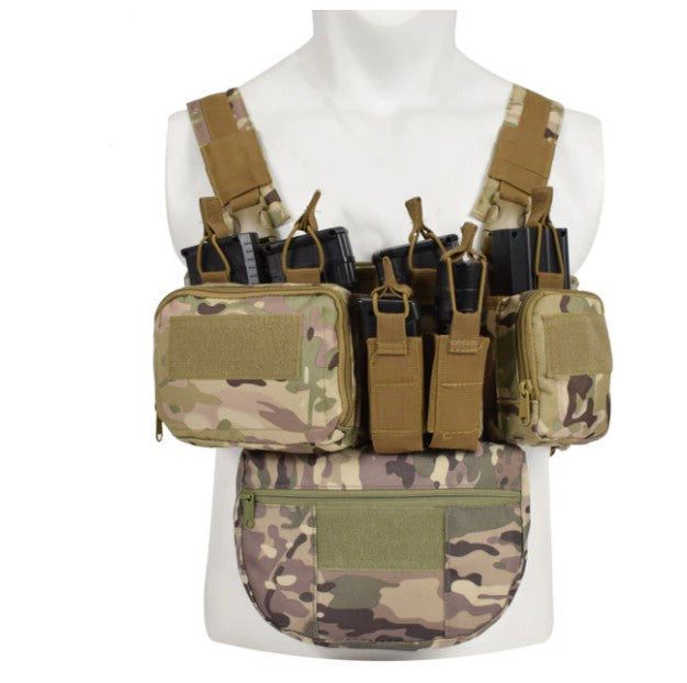 Tactical Chest Rig with Zippered Belly Pouch - CP Multi-cam