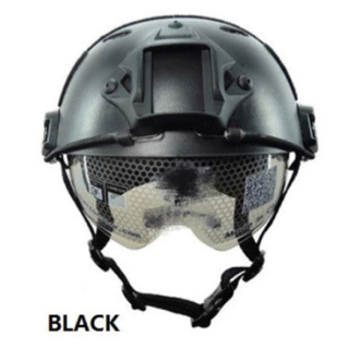 FAST Combat Helmet with Integrated Dropdown Visor - Black