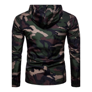 Hooded Camouflage Spray Jacket / Wind breaker - Woodland