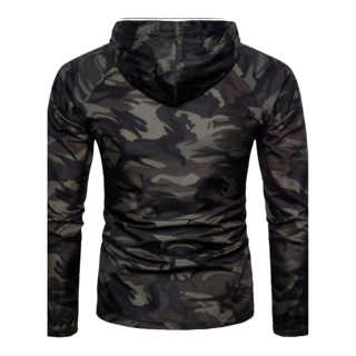 Hooded Camouflage Spray Jacket / Wind breaker - Army Green Camouflage