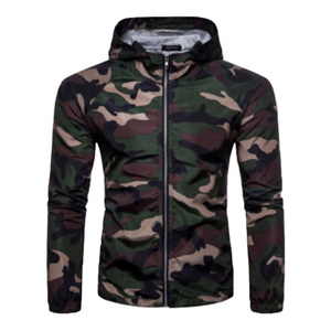 Hooded Camouflage Spray Jacket / Wind breaker