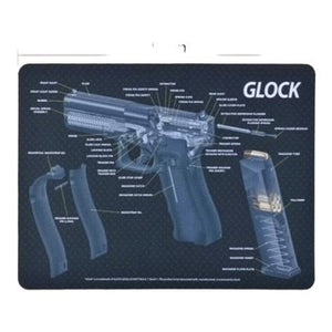 Pistol Maintenance Mat / Mouse Pad with Parts Diagram - Glock Colour