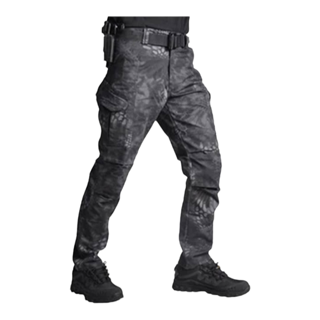 Tactical Military Style Cargo Pants - Black Python Kryptec