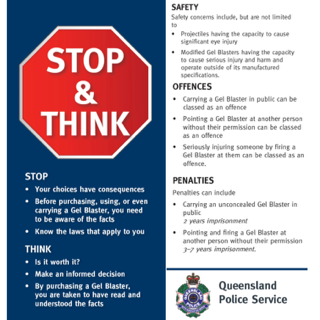 STOP & Think Gel Blaster Legal Framework & Safety Awareness Campaign