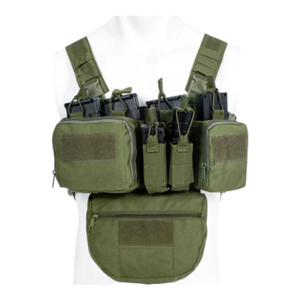 Tactical Chest Rig with Zippered Belly Pouch - Olive Drab