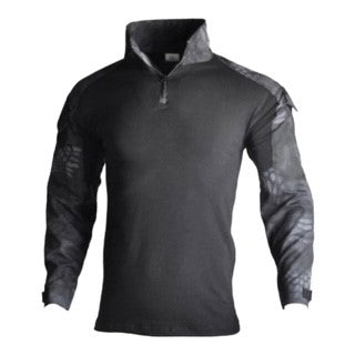 Tactical Shirt - Long Sleeve SWAT Military Combat Style - Black Python Kryptek