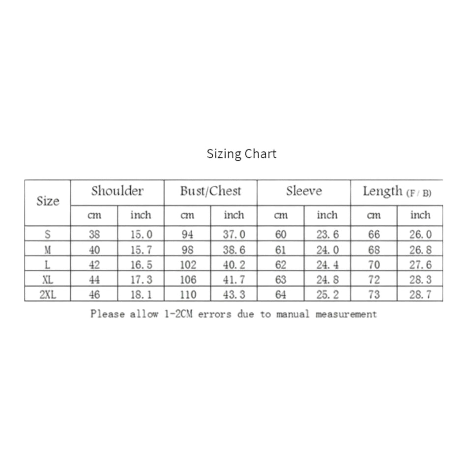 Tactical Shirt Sizing Chart