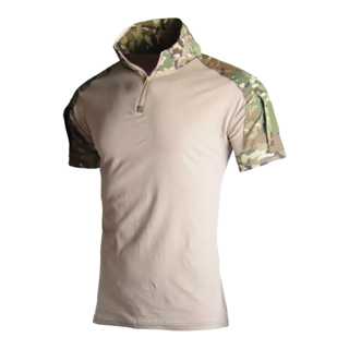 Short Sleeve Military Tactical Shirt - Tan CP Multi-Cam