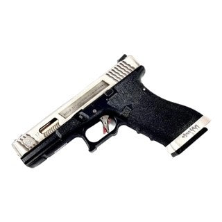 WE Tech Glock G17 WET GBB Pistol - T7 Silver/Silver & Black
