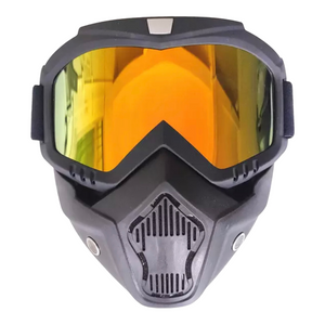 Mirrored Lens Protective Face Mask - Flame
