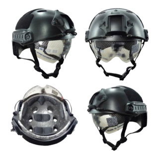 FAST Combat Helmet with Integrated Dropdown Visor - Black