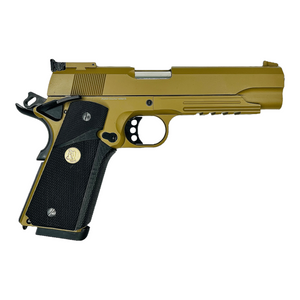 Golden Eagle - M1911 Custom Gas Blowback Gel Blaster Pistol - Tan with Custom Grips - G3404T