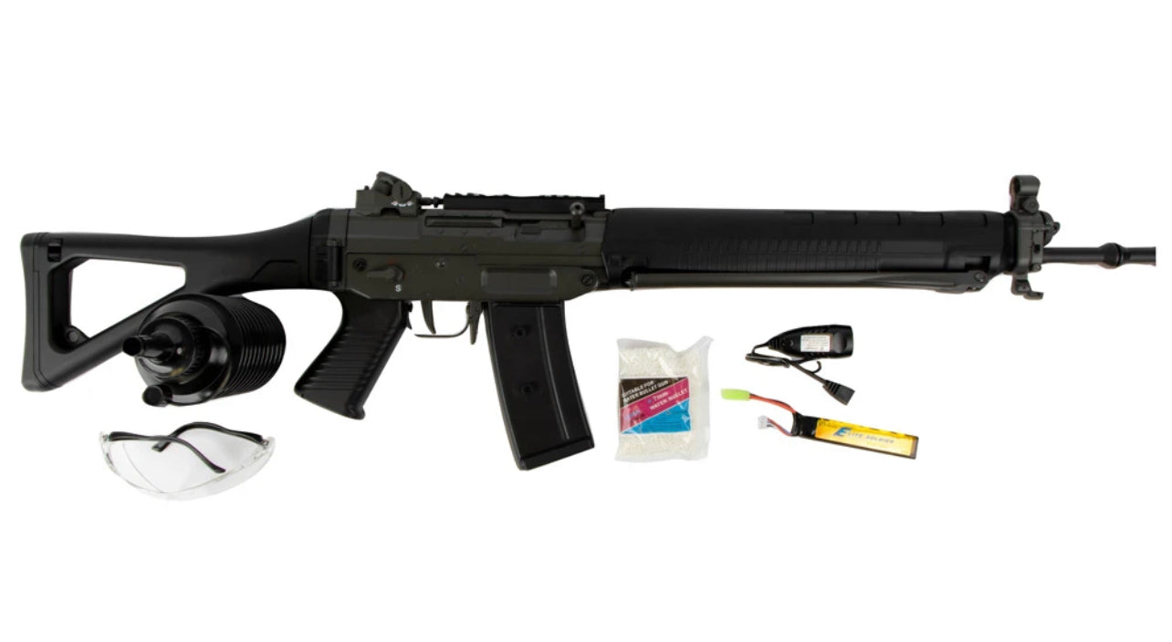 Overwatch Battle Bundle - JG Works SIG 550 Full Metal AEG Gel Blaster DMR Replica Rifle + Bonus