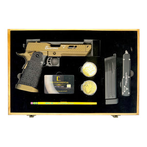 Golden Eagle - John Wick 4 Collector Box - TTI "Sand Viper"  Hi Capa 5.1” Green Gas Blowback Gel Blaster Pistol - Tan - G3355CB