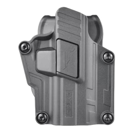 Cytac MegaFit Gen 2 Universal Holster with Belt Paddle Attachment - Right Hand - Black- CY-UHFSG2 - Upgraded design for holstering pistols fitted with a Red Dot holographic Reticle (RMR) sight & accommodates higher iron sights with no snagging