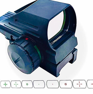 Reticle Sight - Picatinny Mount Red and Green Dot Reflex Sight - Black